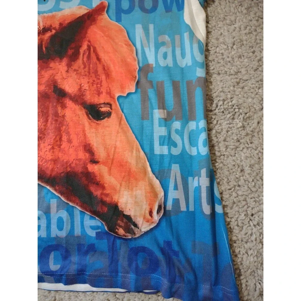 Noble Equestrian Shirt M Tatortot Miniature Horse Graphic Tshirt Vneck Short Slv - Picture 6 of 14